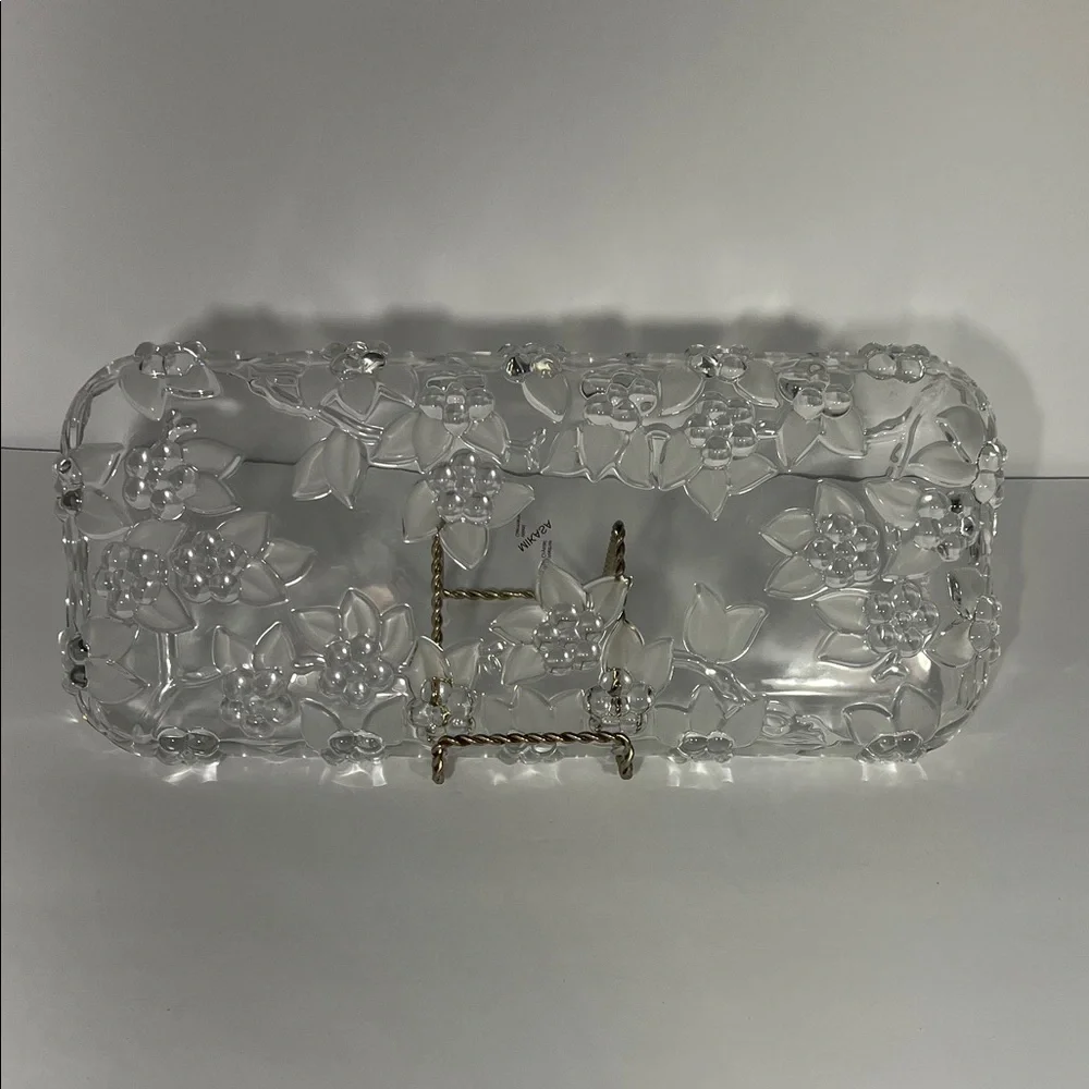 Mikasa West Germany Clear Serving Dish/Tray Floral Walther Crystal - Picture 2 of 5